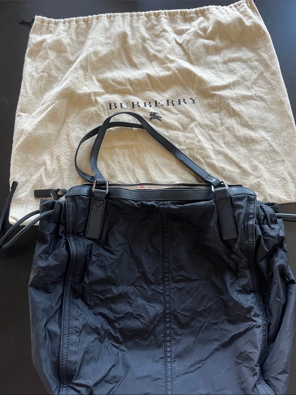 Authentic Burberry Black Nylon Tote bag